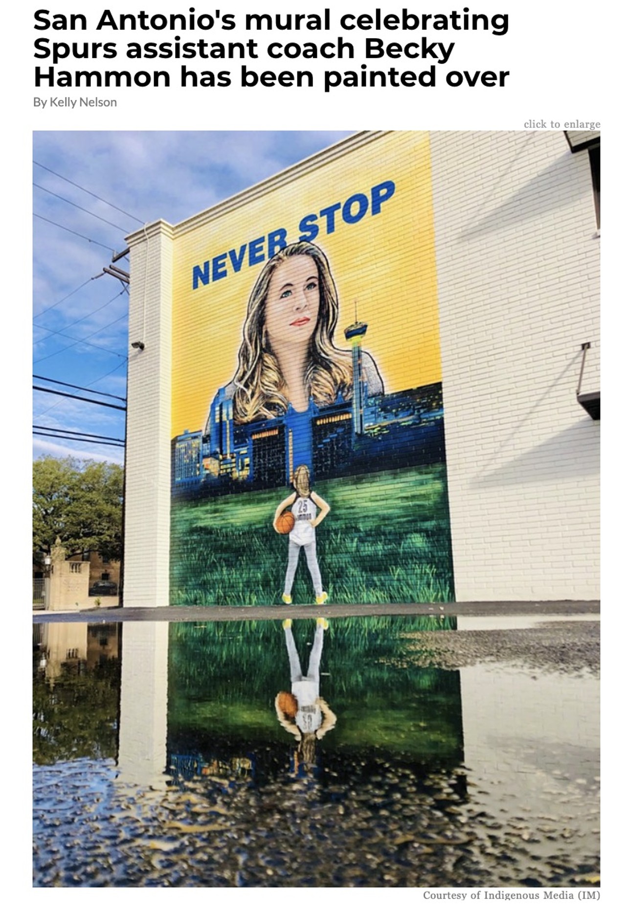 15. San Antonio's mural celebrating Spurs assistant coach Becky Hammon has been painted over 