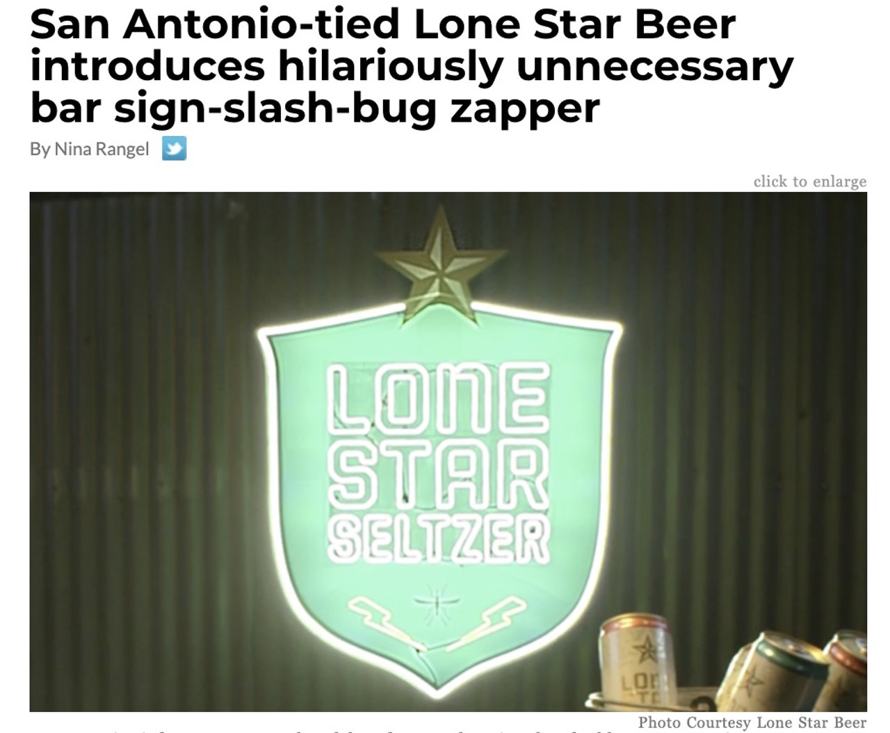 San Antonio-tied Lone Star Beer introduces hilariously unnecessary bar sign-slash-bug zapper