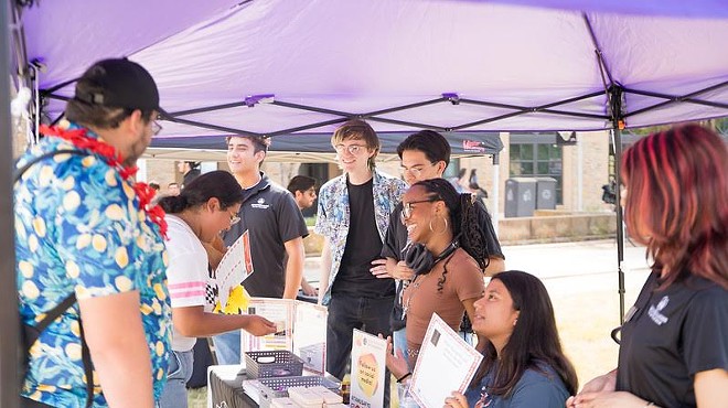 Texas A&M San Antonio students mingle on campus.