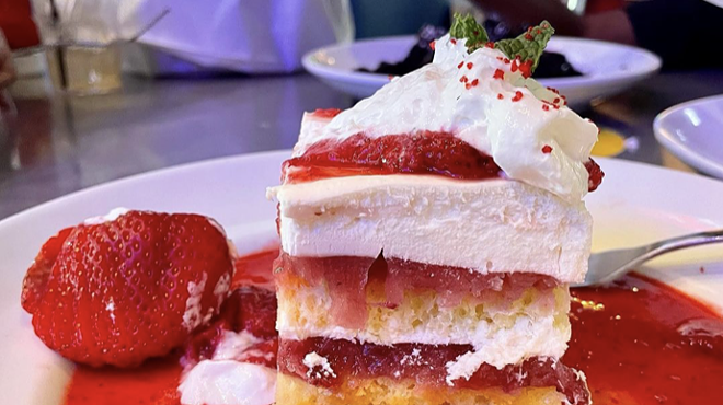 A chef-inspired strawberry shortcake is one of Dave & Buster's new menu items.