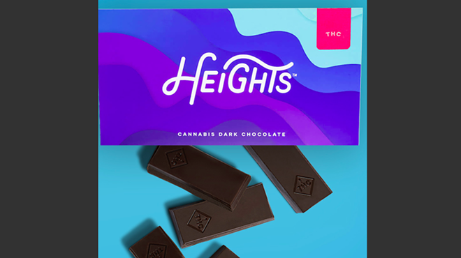 Each square in a package of The Heights Dark Chocolate contains a 5-milligram dose of THC.
