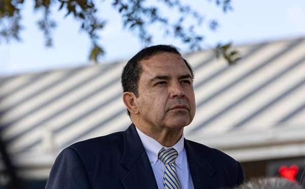 U.S. Rep. Henry Cuellar, D-Laredo, speaks about the U.S.-Mexico border at the World Trade Bridge at a news conference in Laredo on Feb. 17, 2023.