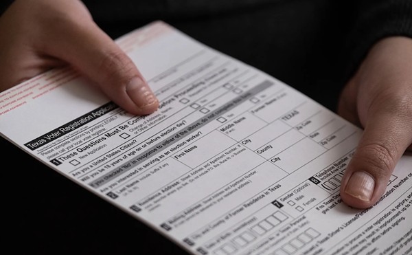 A voter registration card in 2022. The deadline to register to vote in this year's elections is Oct. 7.