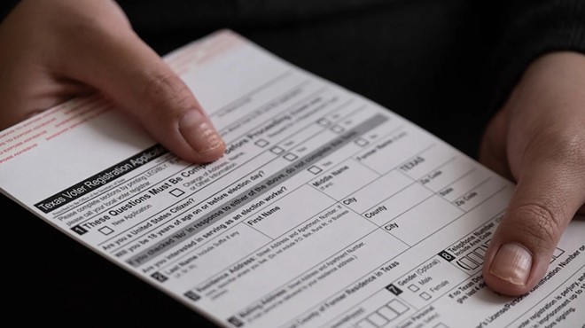 A voter registration card in 2022. The deadline to register to vote in this year's elections is Oct. 7.