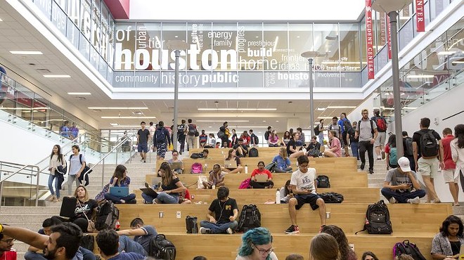 University of Houston students return to their campus on Sept. 5, 2017, after Hurricane Harvey.