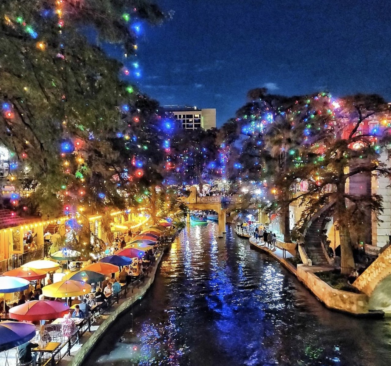 The San Antonio River Walk Is Covered In Christmas Lights