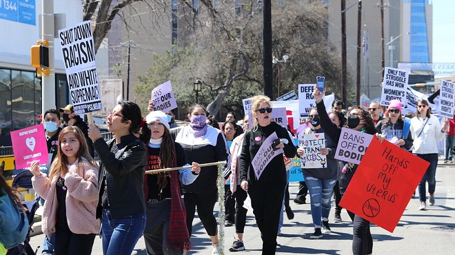 In 2022, participants marched to defend abortion access and the rights of trans youths.