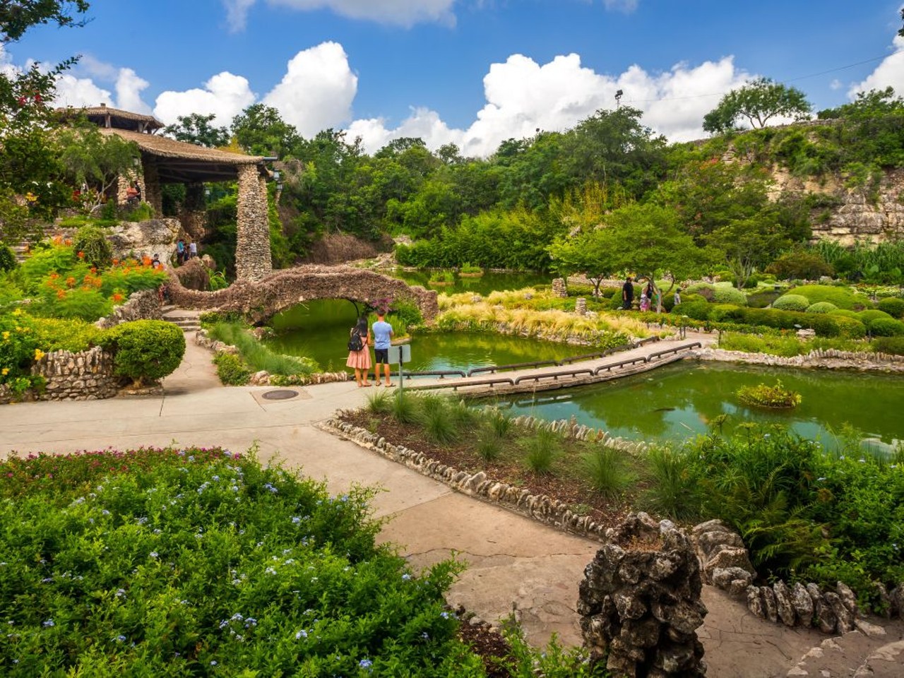 Brackenridge Park and the Japanese Tea Garden
3700 N. St. Mary's St., (210) 207-7275, sanantonio.gov
San Antonians love all 343 acres of Brackenridge Park, and visit it for a variety of reasons. Inside the park is the historic Japanese Tea Garden, which was built in a former quarry and features elaborate pathways and carefully cultivated landscaping, as well as waterways filled with koi. In addition to the park's sprawling green spaces are the adjacent San Antonio Zoo, Sunken Garden Theater and Witte Museum, plus a golf course.