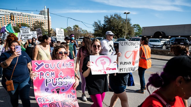 San Antonio residents march for abortion rights.