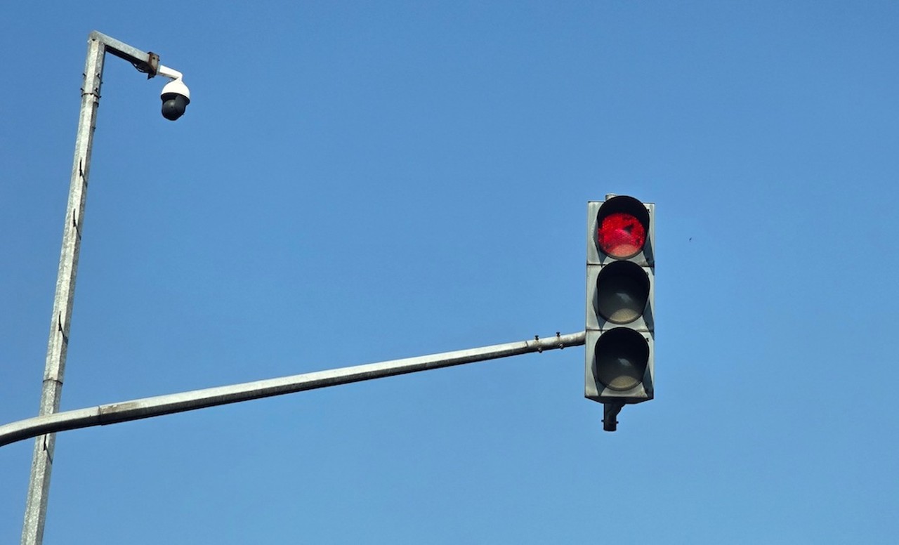 Leon Valley: A red light camera.
Welcome to the suburban surveillance state.