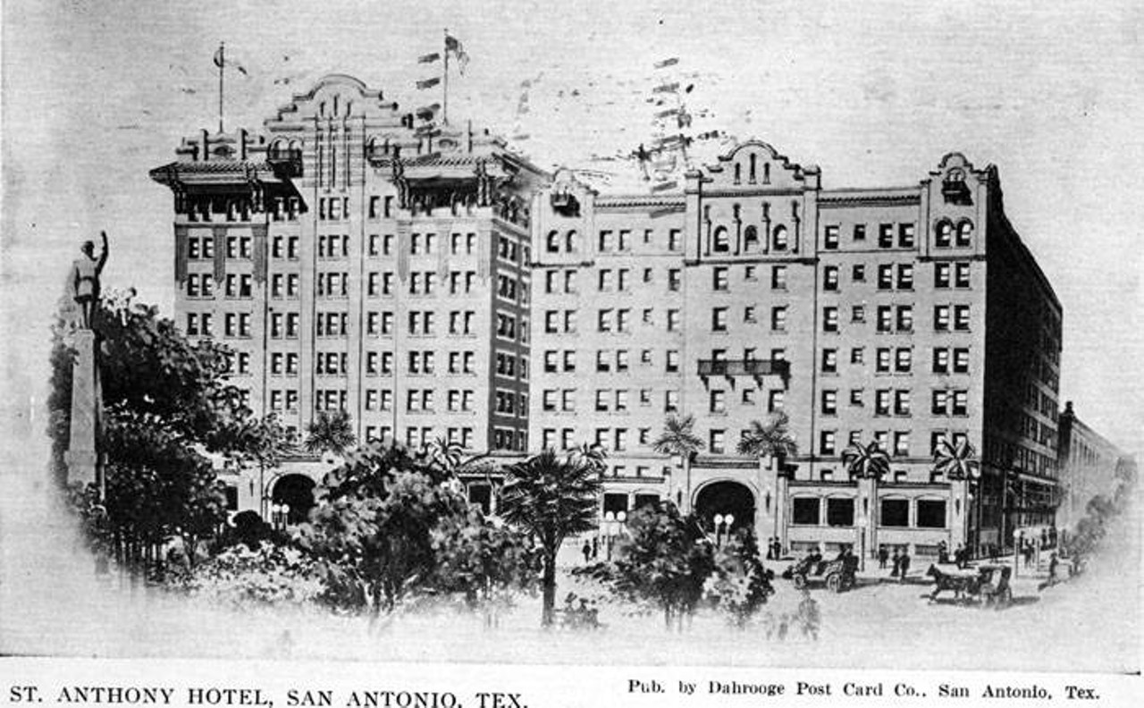 St. Anthony Hotel, 1910
An artist’s rendering of the newly constructed St. Anthony Hotel, before it became haunted.