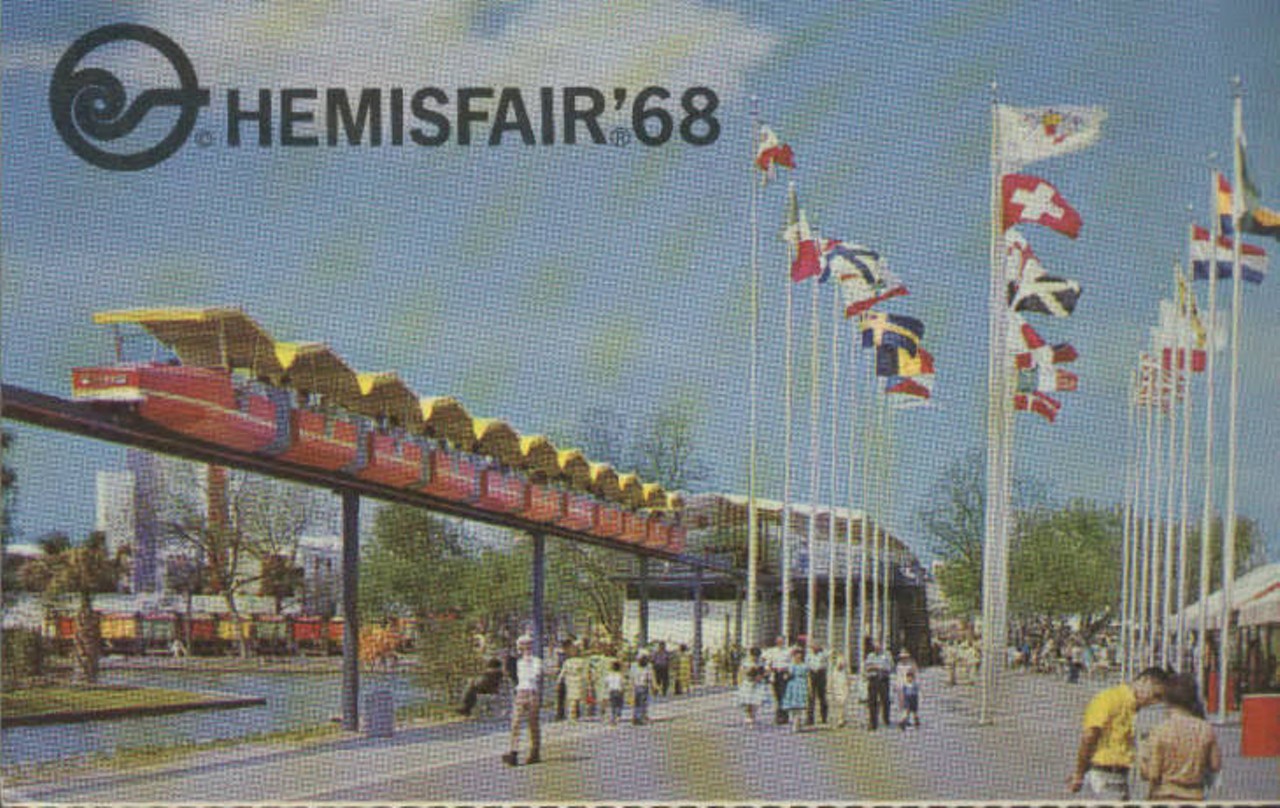 Mini-monorail, HemisFair '68
Postcard from HemisFair '68 of the mini-monorail.