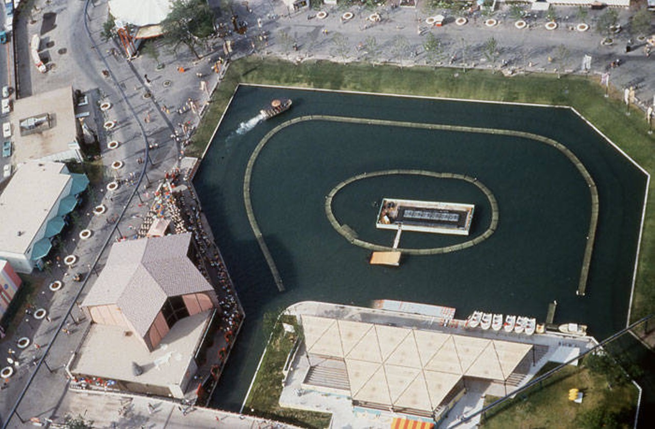 Bird's-eye view of lake at HemisFair'68