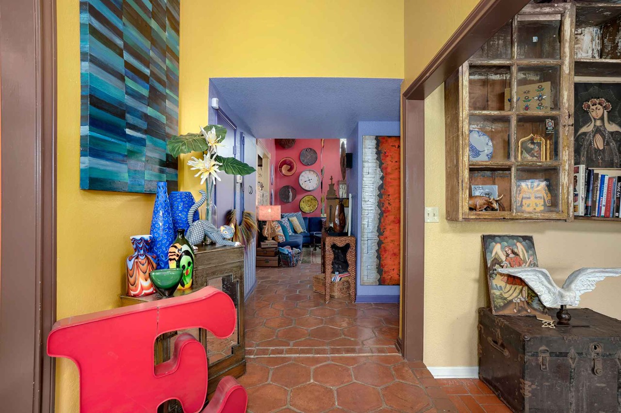 This Brady Bunch-style house in San Antonio actually comes with a wildly colorful interior