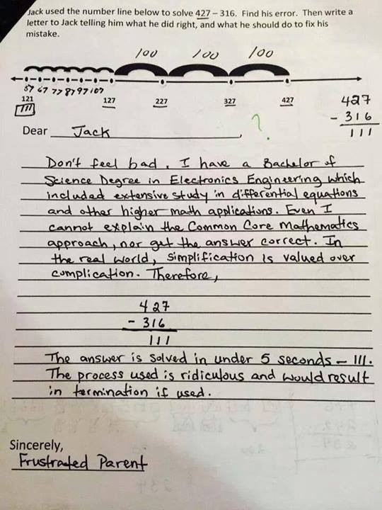 This Common Core math problem was widely shared on social media. - Facebook