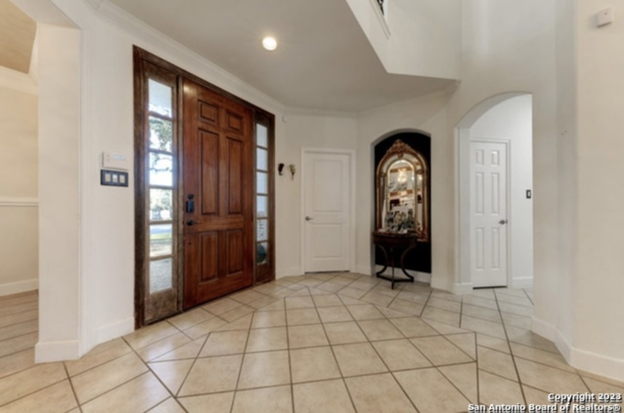This San Antonio mansion for sale has a frescoed ceiling and a poolside mosaic