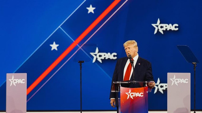 Former President Donald Trump delivers a speech at the 2022 Conservative Political Action Conference in Dallas on Aug. 6. He will hold a rally in Robstown on Saturday.