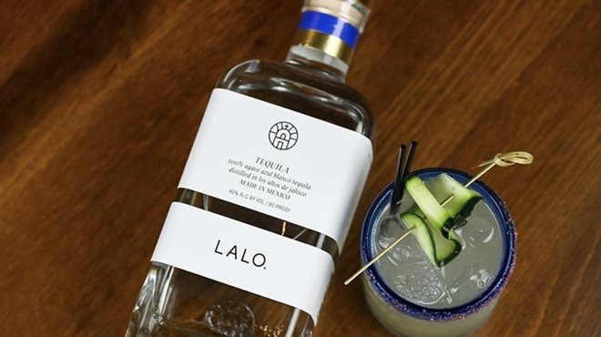 The Veracruz cocktail is made with LALO blanco tequila, muddled cucumber, mint, lime, Squirt soda and a grapefruit-habanero salt rim.