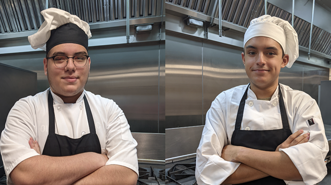 San Antonio high schoolers Jonathan Alvarez (L) and George Ramos won the eighth annual Culinary Arts Career Conference
