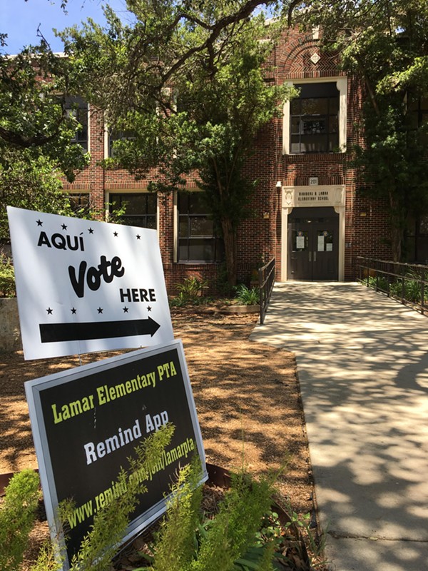 Lamar Elementary School is one of hundreds of voting sites across Bexar County for Tuesday's Democrat and Republican primary runoff elections. - MEGAN RODRIGUEZ