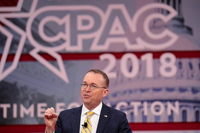 Mick Mulvaney speaking at the 2018 Conservative Political Action Conference in National Harbor, Maryland. - Wikimedia Commons/Gage Skidmore