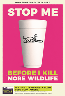 A poster for Environment Texas' anti-polystyrene campaign.
