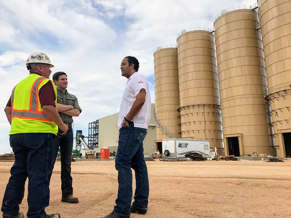 Congressman Will Hurd tours a mine facility Winkler County used to produce sand for the fracking industry. - Via Will Hurd's Twitter