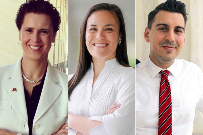 LGBTQ Congressional candidates from Texas: Lorie Burch from Plano, Gina Ortiz Jones from San Antonio and Eric Holguin from Corpus Christi. - Courtesy
