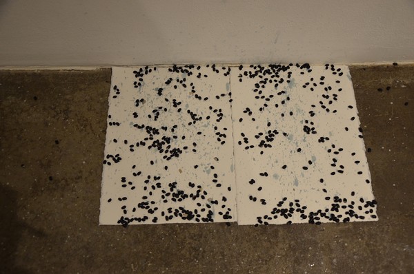 A “performace-based” work on paper by Clifford Owens. - Photo by Bryan Rindfuss