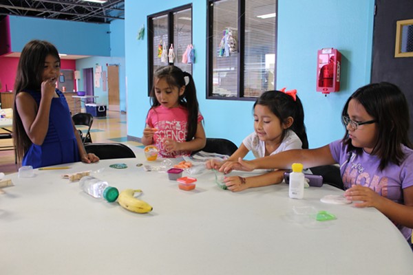 Schoolchildren engage in a San Antonio Food Bank educational program. - MEGAN RODRIGUEZ