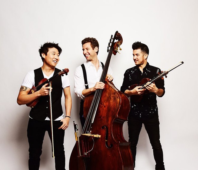 From Left: Charles Yang, Ranaan Meyer and Nicolas Kendall of Time for Three - Courtesy of Time for Three