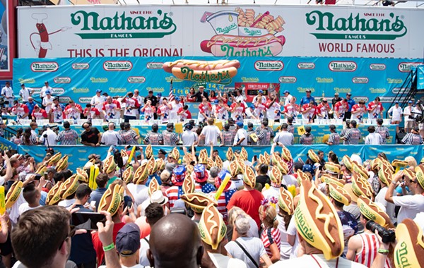 A view from the  Nathan's Famous hot-dog eating contest held on July 4, 2018. - NATHAN'S FAMOUS