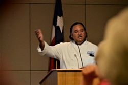 Chef Johnny Hernandez discusses his plans for the revitalization of Maverick Plaza. - LEA THOMPSON
