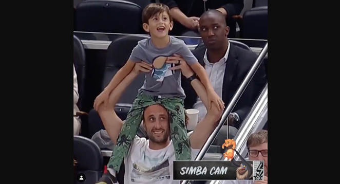 Manu Ginobili and Son Share Cute Moment During Latest Spurs Game