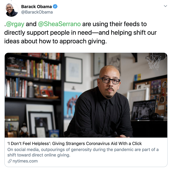 Barack Obama Shouts Out San Antonio Author Shea Serrano for Making Coronavirus Donations to Strangers (4)
