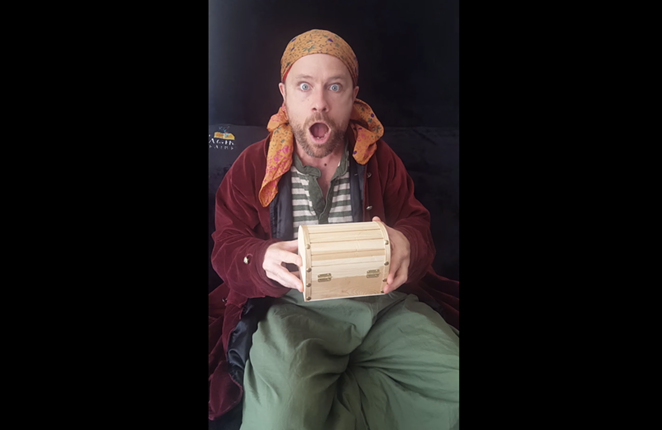 Pirate Pete discovers a treasure chest - FACEBOOK / THE MAGIK THEATRE