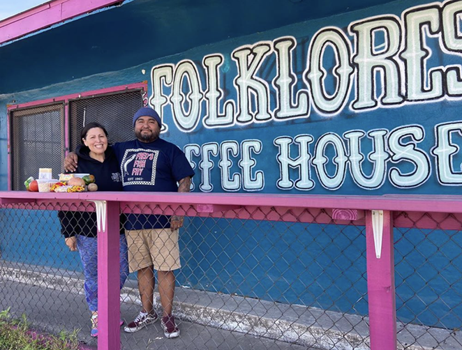 Owners Tatu and Emilie Herrera have been providing the elderly with food since the shutdown of their Eastside shop. - Instagram / folklores_coffee_house