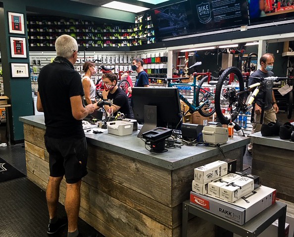 Just another busy day at Bike World's Alamo Heights location. - KATIE HENNESSEY