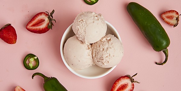 Lick's new Strawberry Jalapeño ice cream is among new seasonal offerings from the sweet shop. - COURTESY LICK HONEST ICE CREAMS