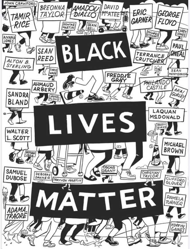 La Printería created and distributed 1,600 free prints of New York artist Stephen Powers’ Black Lives Matter illustration. - Courtesy of Steven Powers