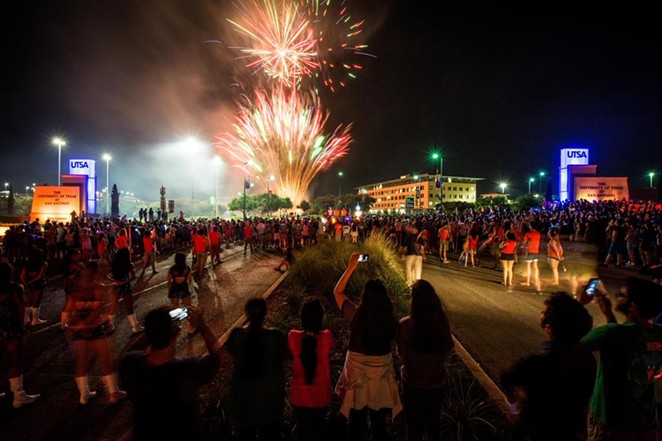 UTSA kicked off the fall semester with a midnight fireworks show. - UTSA Student Affairs/Twitter