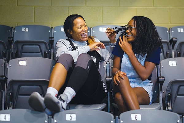 Jia Perkins, of SA's WNBA team, the Silver Stars, juggles between the pro basketball life and being a single mom to Aalirah, 11. - MARK SOBHANI
