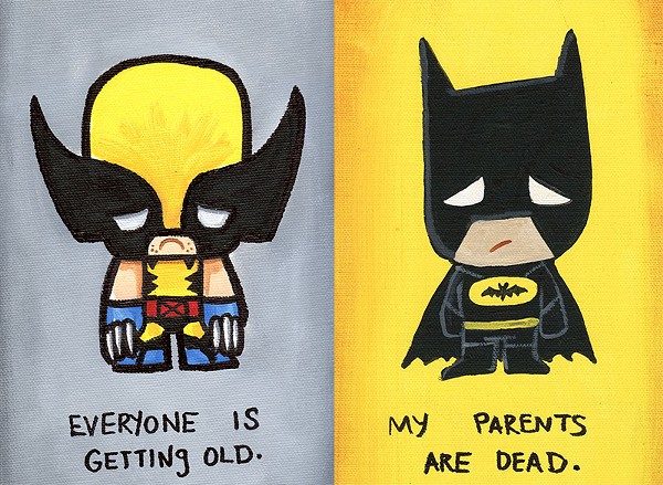Wolverine and Batman are really feeling their sadness. - J. SALVADOR