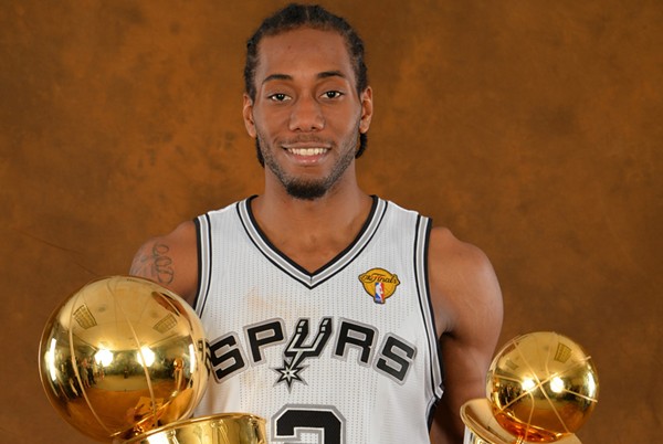 If Kawhi spoke, he might say, "Hi, I'm Kawhi Leonard. When not working out I like to spend my time pumping, lifting, stretching or exercising."