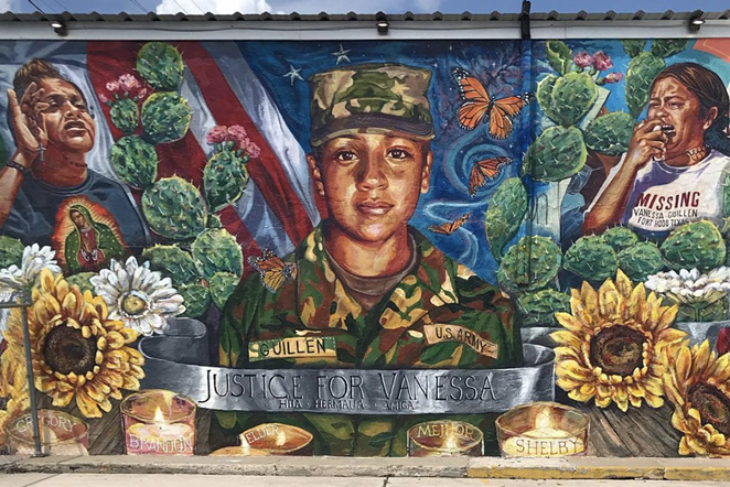 A south SA mural honors slain Army Specialist Vanessa Guillén. - INSTAGRAM /  KFLORES56