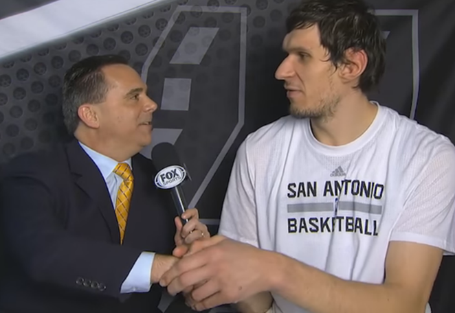 Boban's massive mitts engulfing the right hand of a reporter - YOUTUBE