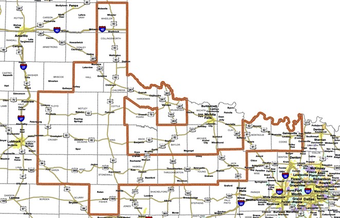 A map of Texas' gerrymandered-to-hell 68th District. - TEXAS HOUSE OF REPRESENTATIVES