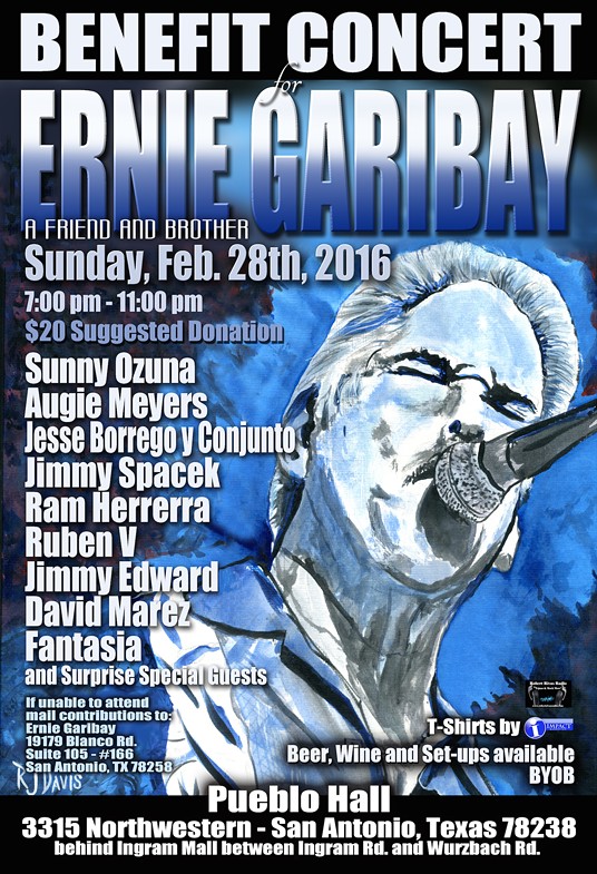 Texas Music Legends to Host a Benefit for Local Musician Ernie Garibay