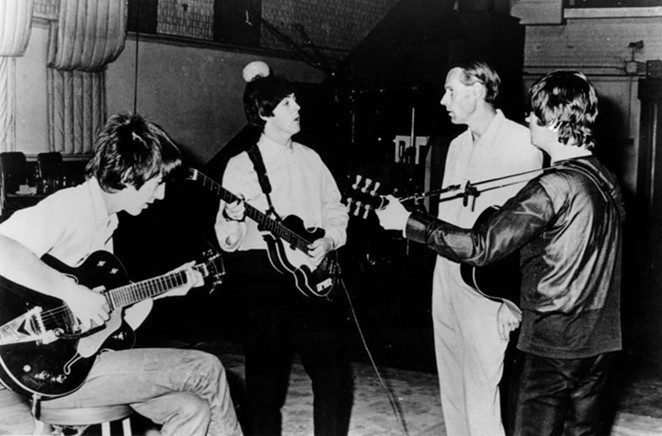 From left to right: George Harrison, Paul McCartney, George Martin and John Lennon. - WIKIMEDIA
