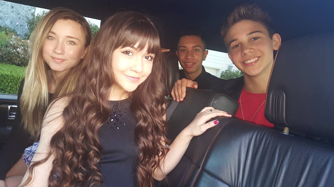 Kidz Bop kids Ashlynn, Sela, Grant and Matt, on their way to the Nickelodeon's Kids Choice Awards. - COURTESY